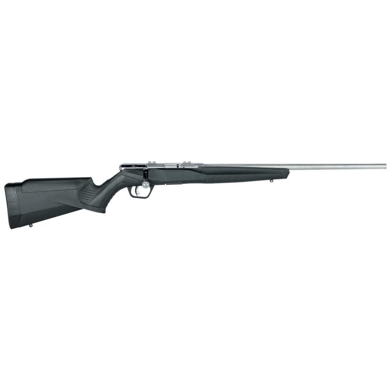 Model B17FVSS .17 HMR 21 Inch Heavy Stainless Steel Barrel Matte Black Finish No Sights AccuTrigger Black Synthetic Stock 10 Round