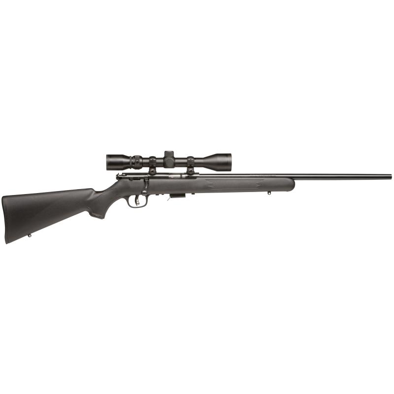 Model 93R17 F Package .17 HMR 21 Inch Barrel Satin Blue Finish Black Synthetic Stock AccuTrigger 5 Round Includes Rings Bases and Scope