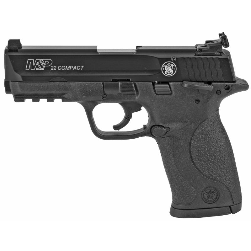 M&P22 Compact .22 Long Rifle 3.56 Inch Threaded Barrel (Adapter Not Included) Adjustable Sights Black Hard Coat Anodize Finish 10 Round