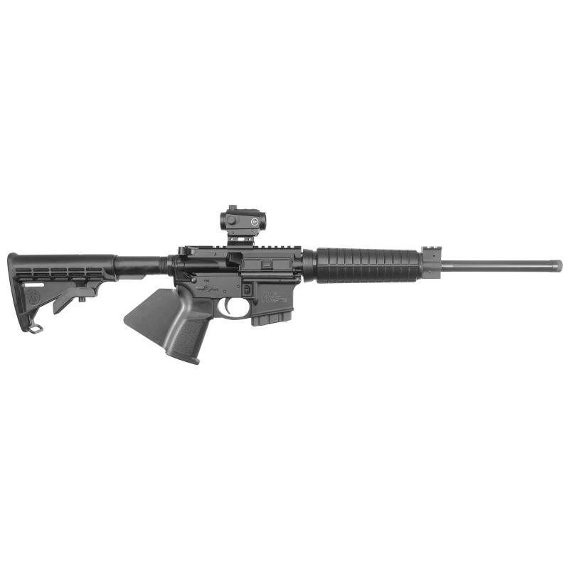 M&P 15, Sport II, Optics Ready, Semi-automatic, AR, 556NATO, 16" Barrel, Black Finish, Black Fixed Stock, 1 Mag, 10Rd, Flattop Receiver, Crimson Trace CTS-103 Red/Green Dot Sight Included, 4MOA Dot, CA Compliant 12938