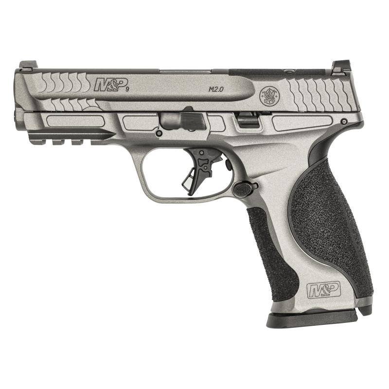 M&P9 2.0 Metal | 9MM, 4.25" Barrel, Cerakote Finish, Tungsten Gray, Fixed Sights, Non-Manual Safety, Interchangeable Grip Inserts, Optics Ready, 17 Rounds, 2 Magazines 13194 Striker Fired, Semi-automatic, Aluminum Frame Pistol, Compact