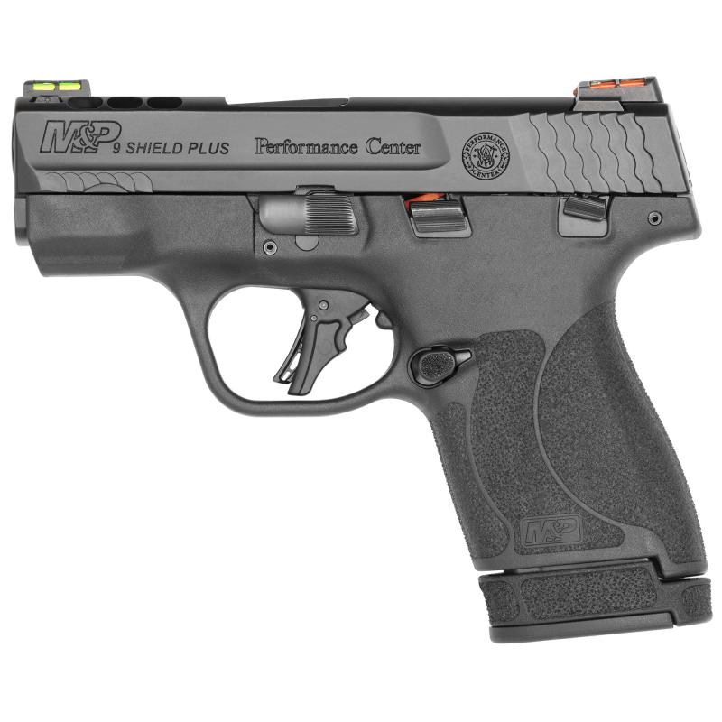 Shield Plus, Performance Center, Includes EDC Kit |- Oasis Liner Lock Folding Knife & Delta Force CS LED Flashlight Striker Fired, Micro Compact, 9MM, 3.1" Ported Barrel, Polymer Frame, Thumb Safety, 3 Dot Sights, Flat Face Trigger, 2 Mags, 1-10Rd