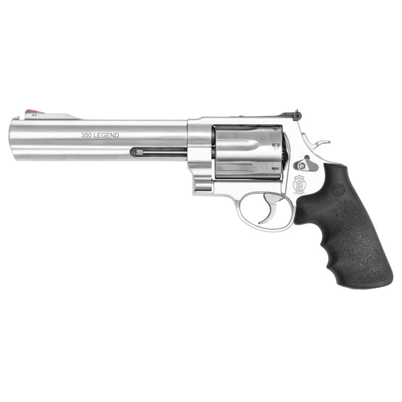 Model 350 X-Frame Revolver, Double Action/Single Action, 350 Legend, 7.5" Ported Barrel, Fluted Cylinder, Stainless Steel, Satin Finish, Silver, Synthetic Grips, Red Ramp Front and Adjustable Rear Sights, 7 Rounds, Moon Clips Included 13331