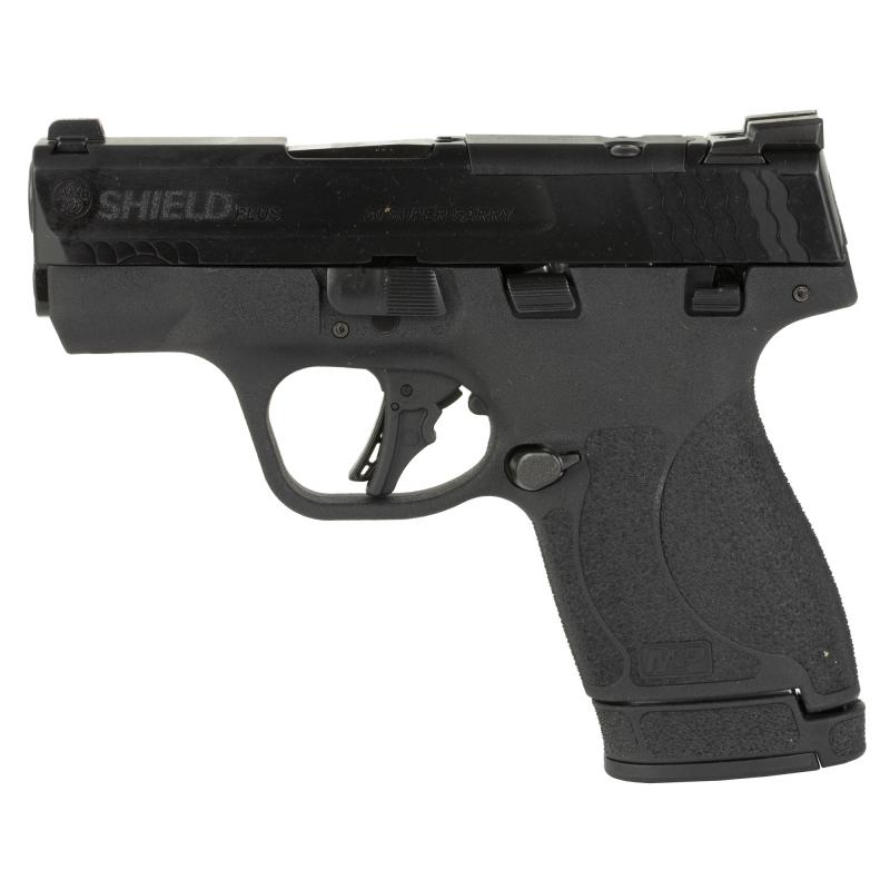 M&P Shield Plus OR, Striker Fired, Semi-automatic, Polymer Frame Pistol, Micro Compact, 30 Super Carry, 3.1" Barrel, Armornite Finish, Black, Tritium Night Sights, Optics Ready, Thumb Safety, 2 Magazines, (1)-13 Rounds and (1)-16 Rounds 13473