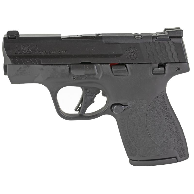 M&P9 Shield Plus OR, Striker Fired, Semi-automatic, Polymer Frame Pistol, Micro Compact, 9MM, 3.1" Barrel, Armornite Finish, Black, Tritium Night Sights, Optics Ready, Thumb Safety, 10 Rounds, 2 Magazines 13559