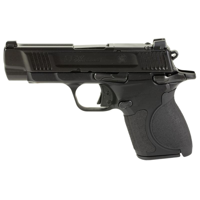 CSX E-Series, Semi-automatic, Single Action, Micro Compact Pistol, 9MM, 3.6" Barrel, Armonite Finish, Black, Optic Ready Slide, Aluminum Frame, Manual Safety, 3 Dot Sights, 10 Rounds, 2 Magazines 13958