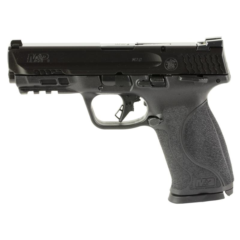 M&P9 M2.0 Full Size, Semi-automatic Striker Fired Pistol, 9MM, 4.25" Stainless Steel Barrel, Black Armornite Finish, Interchangeable Palmswell Grip Inserts, White Dot Sights, Manual Thumb Safety, 10 Rounds, 2 Magazines, Loaded Chamber Indicator, Californ