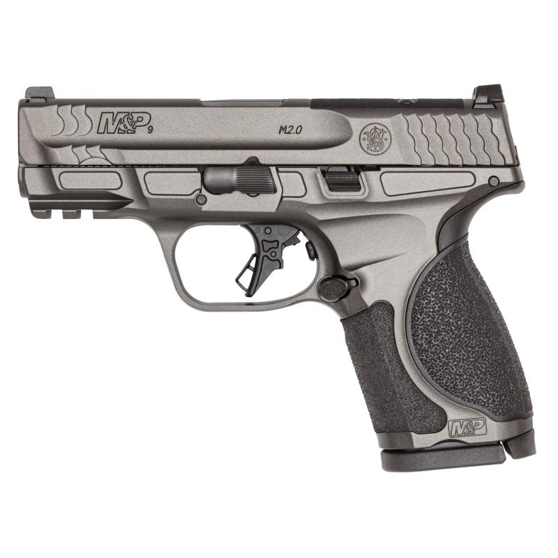 M&P M2.0 Metal, Semi-automatic, Striker Fired, Aluminum Frame Pistol, Compact, 9MM, 3.6" Barrel, Optics Ready, Tungsten Gray Cerakote Finish, Gray, 15 Rounds, 2 Magazines 14102
