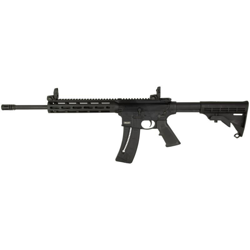M&P 15-22 Sport, Semi-automatic Rifle, AR, 22LR, 16.5" Threaded Barrel, Black, 6 Position Collapsible Stock, 10" M&P Slim Handguard with Magpul M-LOK, Magpul Flip-Up Front and Rear Sights, 1 Magazine, 25 Rounds, Includes Howard Leight Impact Sport Ear Bu
