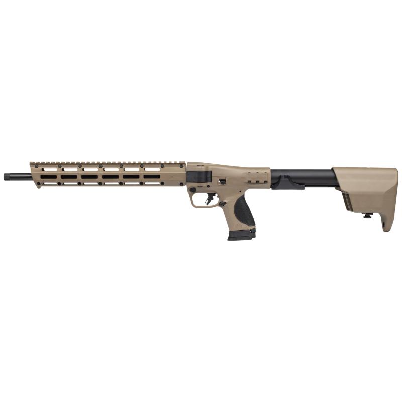 M&P FPC Special Makeup, Semi-automatic Folding Carbine Rifle, 9MM, 18.6" Threaded Barrel, 1:10 Rifling, Cerakote Finish, FDE, Polymer Stock, (4) Interchangeable Palmswell Grip Inserts, M-LOK Slots on Handguard with Picatinny-style Rail, Optics Ready, (2)