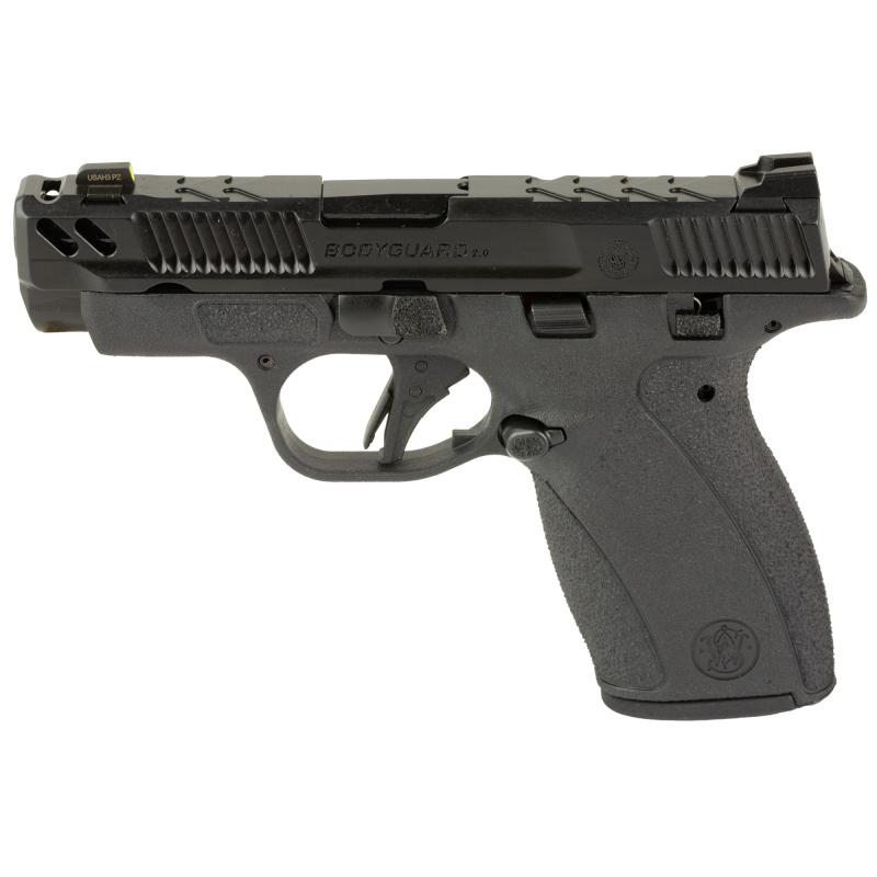 Bodyguard 2.0 Performance Center, Striker Fired, Polymer Frame Pistol, Micro-Compact, 380 ACP, 3.1" Ported Barrel, Armornite Finish, Gray Slide, Black Frame, Ameriglo Protector LumiGreen Front Night Sight, Black Square Notch Ameriglo Protector Rear Sight