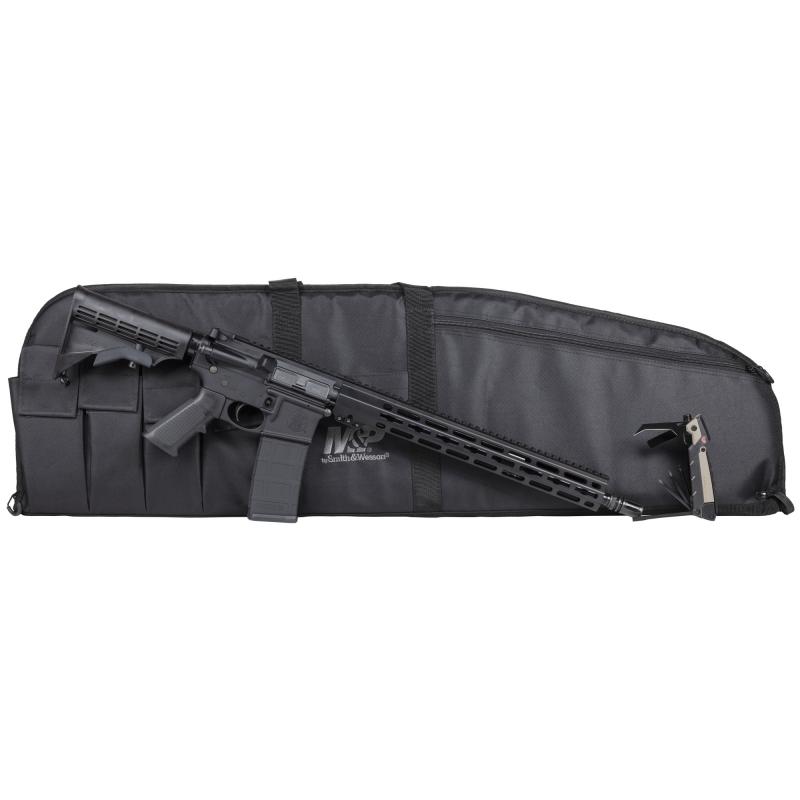 M&P 15 Sport III Bundle, Semi-automatic Rifle, AR, 223 Remington/556NATO, 16" Barrel, A2 Flash Hider, Anodized Finish, Black, Mid Length Gas System, 15" Free Float M-LOK Handguard, 6-Position Collapsible Stock, A2 Grip, 30 Rounds, 1 Magazine, Includes Du