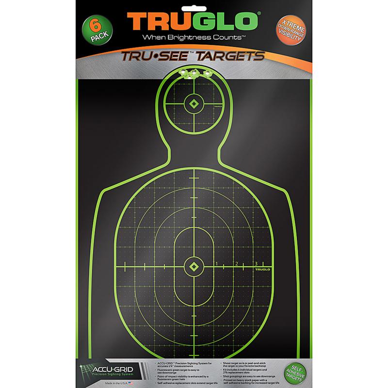 Tru-See Reactive/Splatter Targets Handgun Green 6 Pack