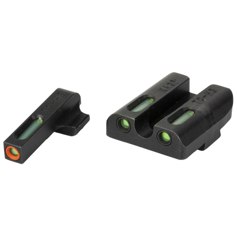 TFX Pro Square Front / U-Notch Rear Tritium / Fiber Optic Sight, Front Sight Color - Green W/ Orange Outline, Rear Sight Color Green, Fits Century Arms Canik TP9 TG13KS1PC