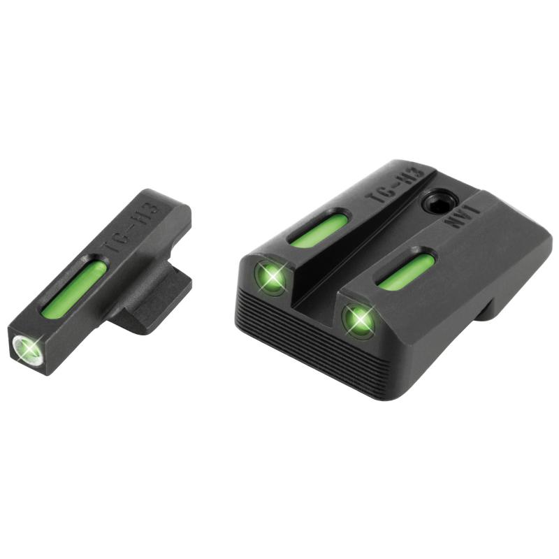Brite-Site TFX Sights for Novak LoMount Cut .260 Front/.450 Rear 1911 5 Inch Government .45ACP Green Rear/Green With Focus Lock Front