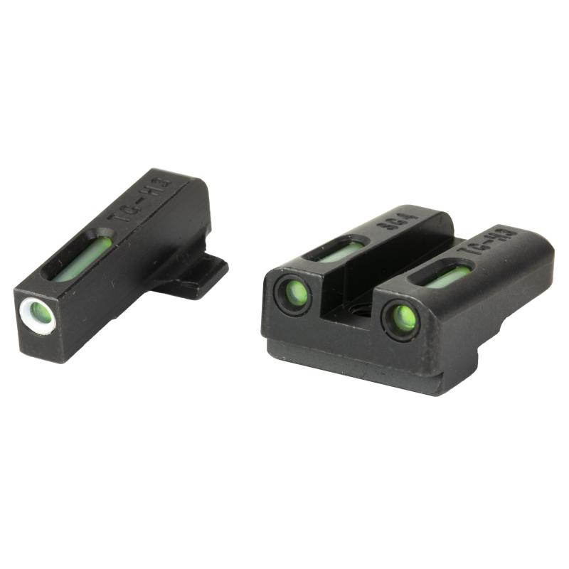 TFX Brite Site, Day/Night Sight Set For Sig P365, Front Sight Color Green W/ White Focus Lock Ring, Rear Sight Color Green,  Glows In The Dark No Batteries Or Light Exposure Required TG13SG4A