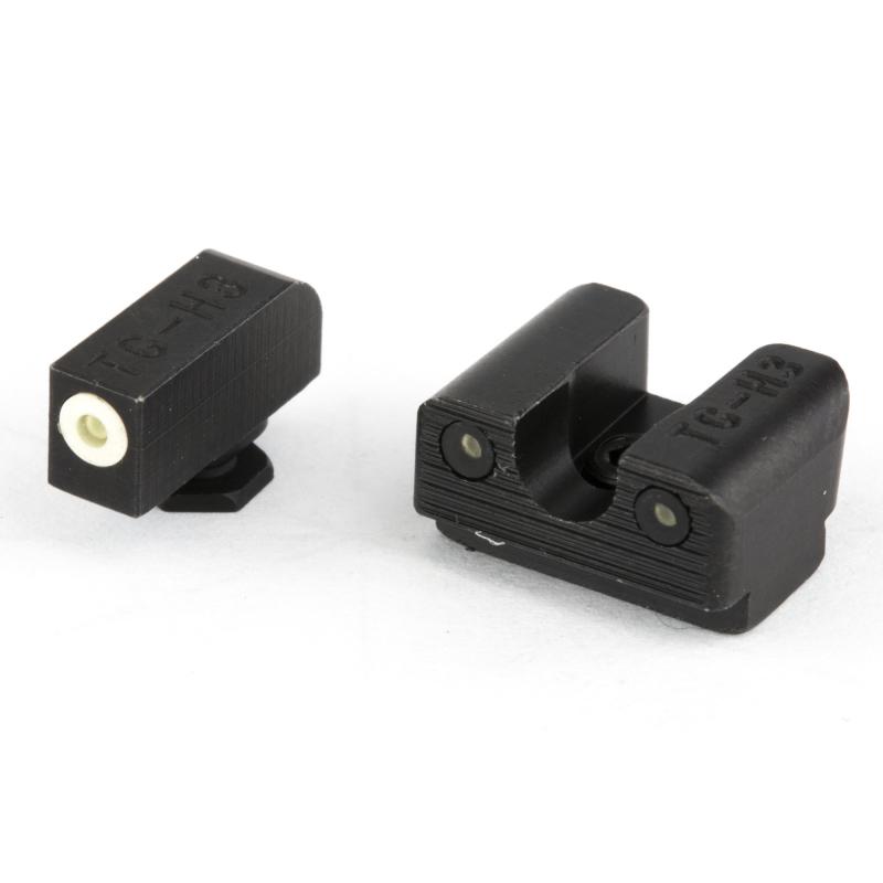 Tritium Pro Night Sights For Glock 42 and 43 Green Rear Dot Green Front Dot White Focus Lock Ring