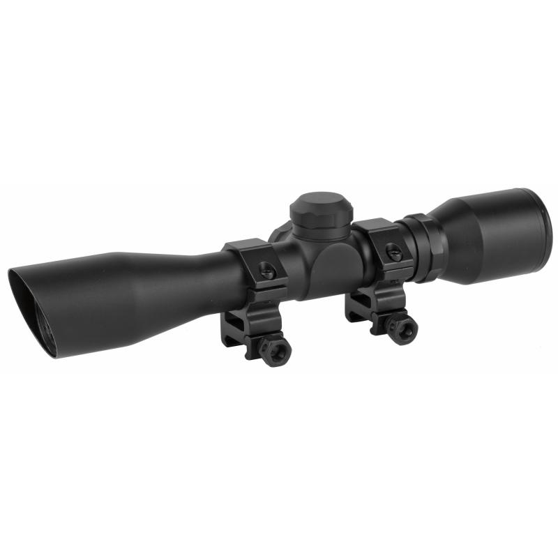 Compact Shotgun Scope 4x32mm Diamond Reticle Matte Black Finish and Weaver-Style Rings
