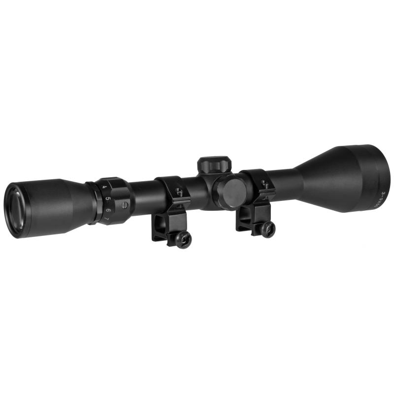 BUCKLINE, Rifle Scope, 3-9X50mm, 1" Maintube, Duplex BDC Dot Reticle, Black, Includes Weaver Rings TG85395XB