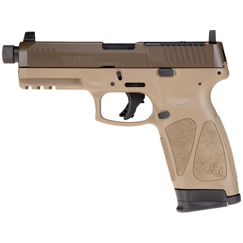 G3 Tactical, Striker Fired, Semi-automatic, Polymer Frame Pistol, Full Size, 9MM, 4.5" Threaded Barrel, Cerakote Finish, Patriot Brown Slide, Tan Frame, Fixed Steel Suppressor Height Front And Rear Sights, TORO Optics Ready System, 17 Rounds, 2 Magazines