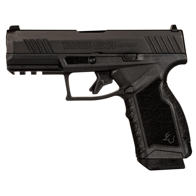 GX4 Carry, Striker Fired, Semi-automatic, Polymer Frame Pistol, Compact, 9MM, 3.7" DLC Coated Barrel, Nitride Finish, Black, Fixed White Dot Steel Front Sight, Serrated Drift Adjustable Rear Sight, Picatinny Rail, 10 Rounds, 2 Magazines, Includes (2) Gri