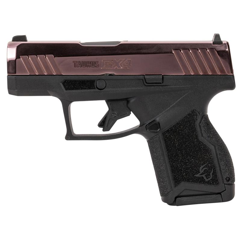 GX4, Striker Fired, Semi-automatic, Polymer Frame Pistol, Compact, 9MM, 3" Barrel, Matte Finish, Black Frame, Rose PVD Slide, Adjustable Sights, (1)-11 and (1)-13 Round Magazine 1-GX4M931-RG