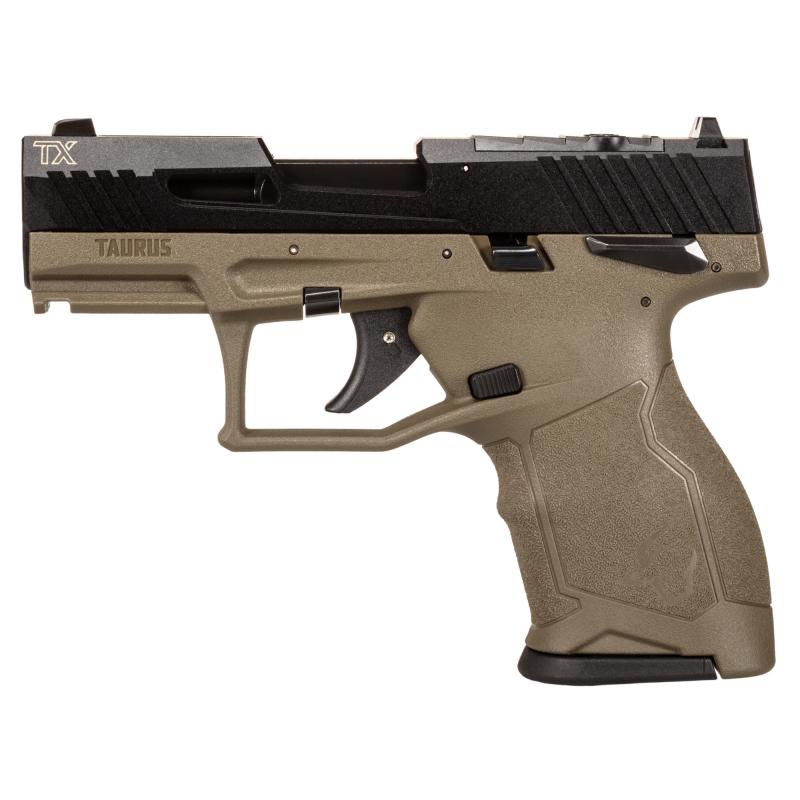 TX22 Compact, Striker Fired, Semi-automatic, Polymer Framed Pistol, 22 LR, 3.6" Threaded Barrel, Matte Finish, Black Slide, Olive Drab Green Frame, Ramp Front/Adjustable Rear, 13 Rounds, 2 Magazines, Manual Safety 1-TX22131O