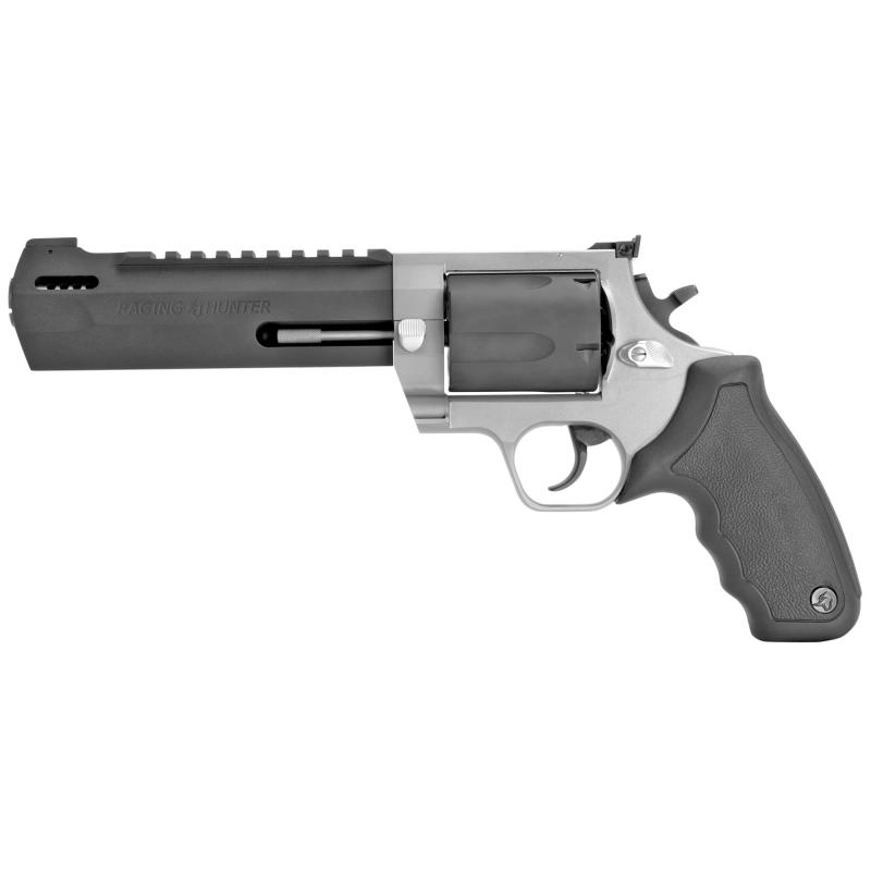 Raging Hunter, Revolver, Double Action, 460 S&W, 6.75" Barrel, Black/Silver Two Tone Color, Steel Frame, Rubber Grip, Blade Front/Adjustable Rear Sights, 5Rd 2-460065RH