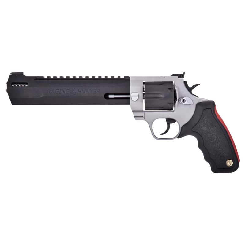 Raging Hunter, Double Action/Single Action, Steel Frame, Revolver, Large Frame, 500 S&W, 6.75" Barrel, Black Barrel/Cylinder, Silver Frame, Rubber Grips, AdjustableRear Sight, 5 Rounds 2-500065RH