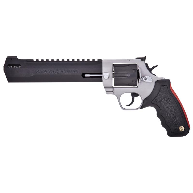 Raging Hunter, Double Action/Single Action, Steel Frame, Revolver, Large Frame, 500 S&W, 10.5" Barrel, Black Barrel/Cylinder, Silver Frame, Rubber Grips, Adjustable Rear Sight, 5 Rounds 2-500105RH