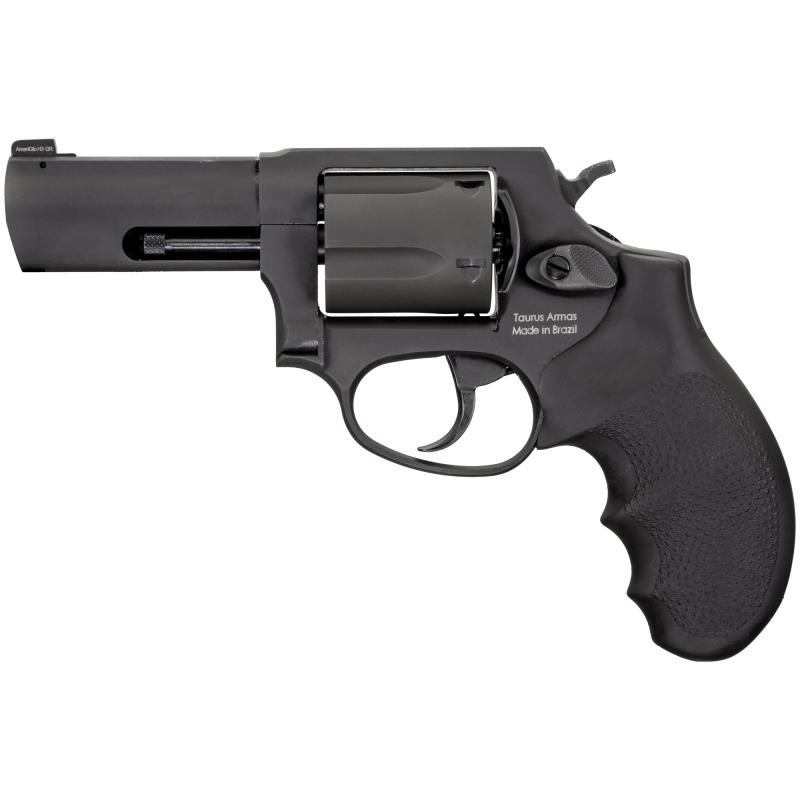 Defender 605, Double Action/Single Action, Steel Framed Revolver, 357 Magnum, 3" Stainless Steel Barrel, Matte Black Finish, Black Hogue Rubber Grips, Front Night Sight, 5 Rounds 2-60531NS