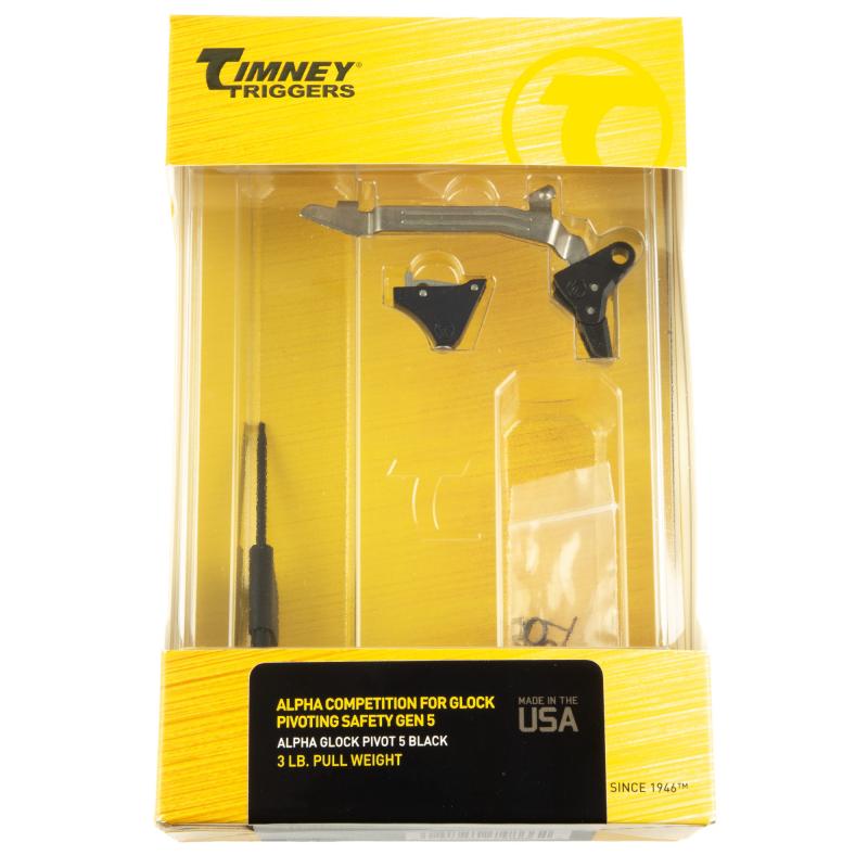 Alpha Competition, Pivot Trigger, 3LB Pull Weight, Fits GLOCK Genertion 5, NP3 Coated, Black Alpha Glock Pivot 5 Black