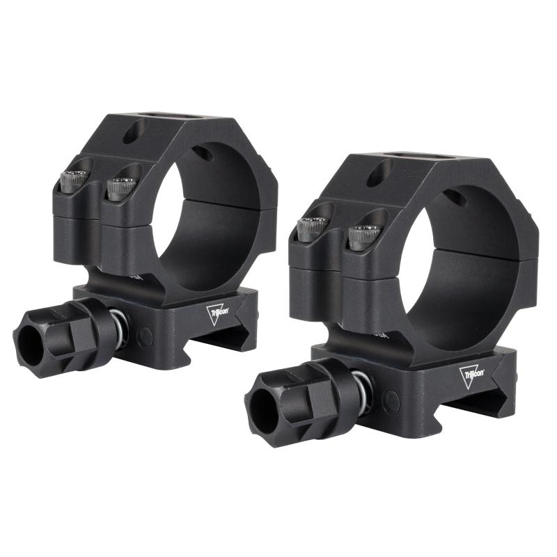 Scope Rings, 30mm Low, Q-LOC, Fits Picatinny, Anodized Finish, Black AC22064