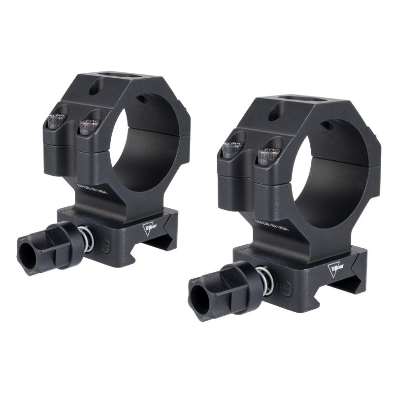 Scope Rings, 30mm High, Q-LOC, Fits Picatinny, Anodized Finish, Black AC22066