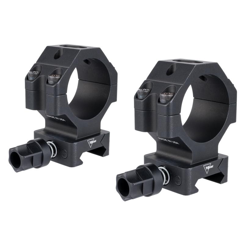 Scope Rings, 35mm High, Q-LOC, Fits Picatinny, Anodized Finish, Black AC22074