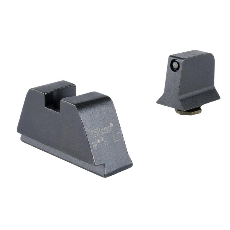 Suppressor/Optic Height, Night Sights, Black Front with Metal Rear & Green Lamps, For Glock 17,19,22,23,24,26,27,31,32,33,34,35,39 GL201-C-601137
