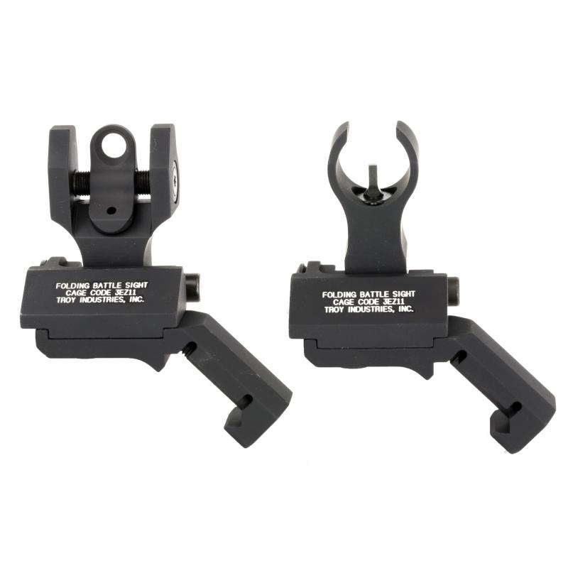 45 Degree Offset Folding BattleSights for HK Front and Round Rear Black