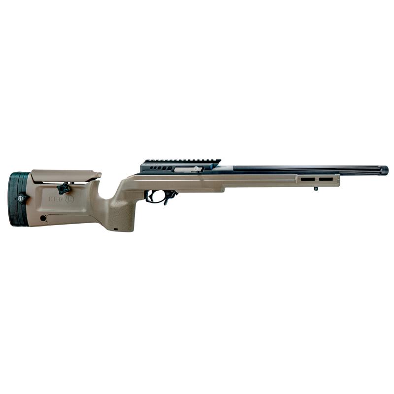 X-Ring VR Gen 2 Precision Bench Rifle, Semi-automatic Rifle, 22 LR, 16.5" Threaded Barrel, 1/2x28 Thread Pitch, Matte Finish, Black, FDE KRG BRAVO Chassis, 1 Magazine, 10 Rounds AHD2-MB-X-K-FDE