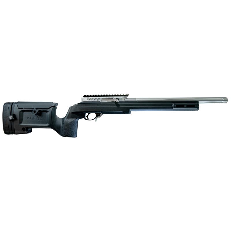 X-Ring VR Gen 2 Precision Bench Rifle, Semi-automatic Rifle, 22 LR, 16.5" Threaded Barrel, 1/2x28 Thread Pitch, Matte Finish, Silver, Black KRG BRAVO Chassis, 1 Magazine, 10 Rounds AHD2-SIL-X-K-BLK