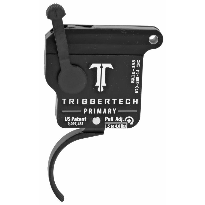 Trigger, 1.5-4LB Pull Weight, Fits Remington 700, Primary Curved Clean Trigger, Right Hand, Adjustable, Black Finish, Includes Installation Tools, Instruction Book, & TriggerTech Patch R70-SBB-14-TNC