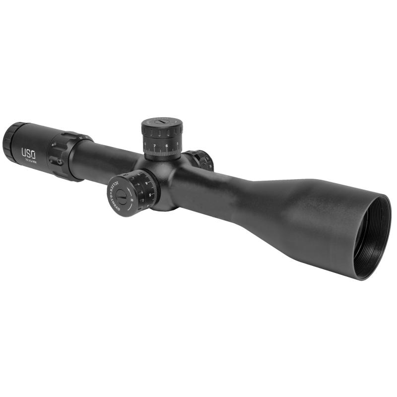 TS Series Rifle Scope, 2.5-20X50mm, 34mm Main Tube, Front Focal Plane, 1/10 Mil Adjustments, Black Finish, Illuminated JVCR Reticle TS-20X JVCR