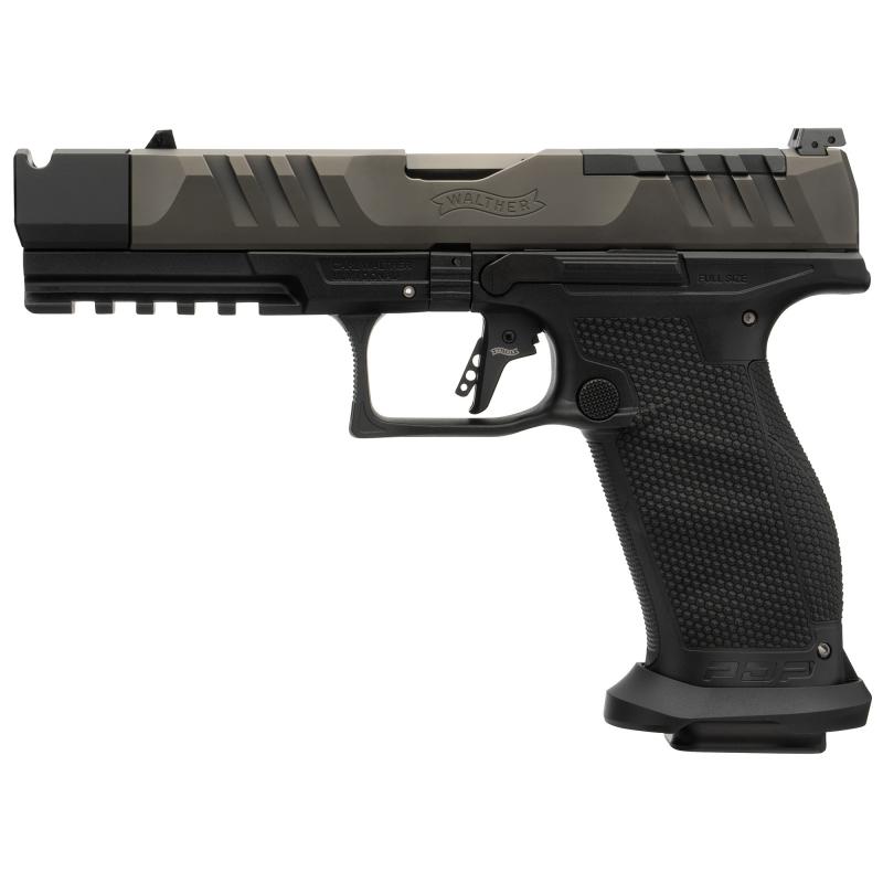 PDP PRO-X, Semi-automatic, Striker Fired, Polymer Frame Pistol, Full Size, 9MM, 4.6" Barrel, 1/2x28 Threaded, Tenifer Finish, Black, Adjustable Sights, Optics Ready, 20 Rounds, Includes Parker Mountain Machine Compensator 4796036