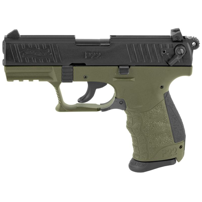P22Q, Semi-automatic, Double Action, Compact, 22LR, 3.4" Barrel, Polymer Frame, Military Green Finish, 10Rd 2 Magazines, 3 Dot Polymer Sights NOT TRANSFERABLE IN MN-MELTING POINT RESTRICTION