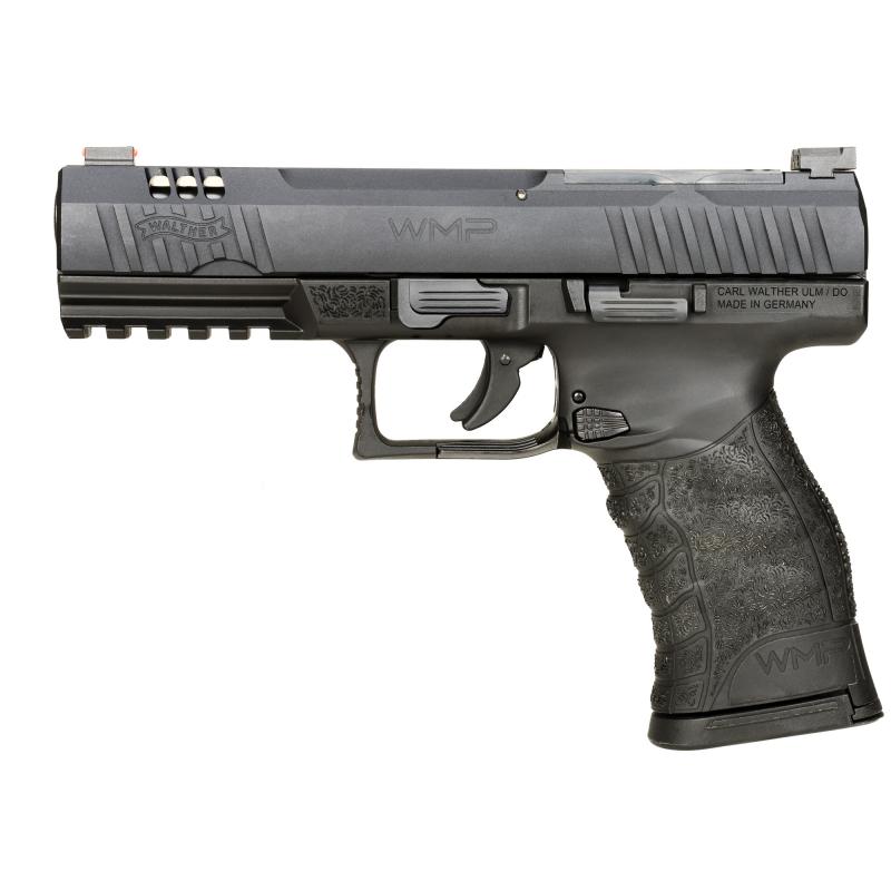 WMP |22 Winchester Magnum, 4.5" Barrel, Matte Finish, Black, 3 Dot Adjustable Sights, Optics Ready, 15 Rounds, 2 Magazines, Includes 3 Optic Plates, Striker Fired, Polymer Frame Pistol 5220300