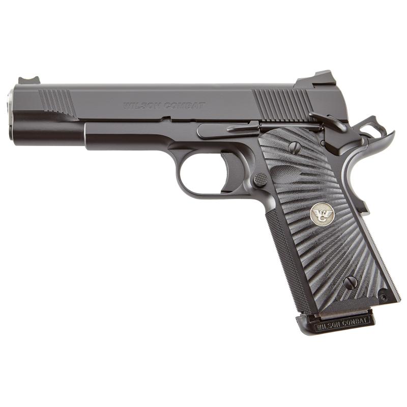 CQB, 1911, Semi-automatic, Metal Frame Pistol, Full Size, 45 ACP, 5" Barrel, Steel Frame, Armor Tuff Finish, Black, G10 Starburst Grips, Fiber Optic Front Sight and Rear Battlesight, Ambidextrous Thumb Safety, 8 Rounds, (2) 47D 8-Round Magazines CQB-FS-4