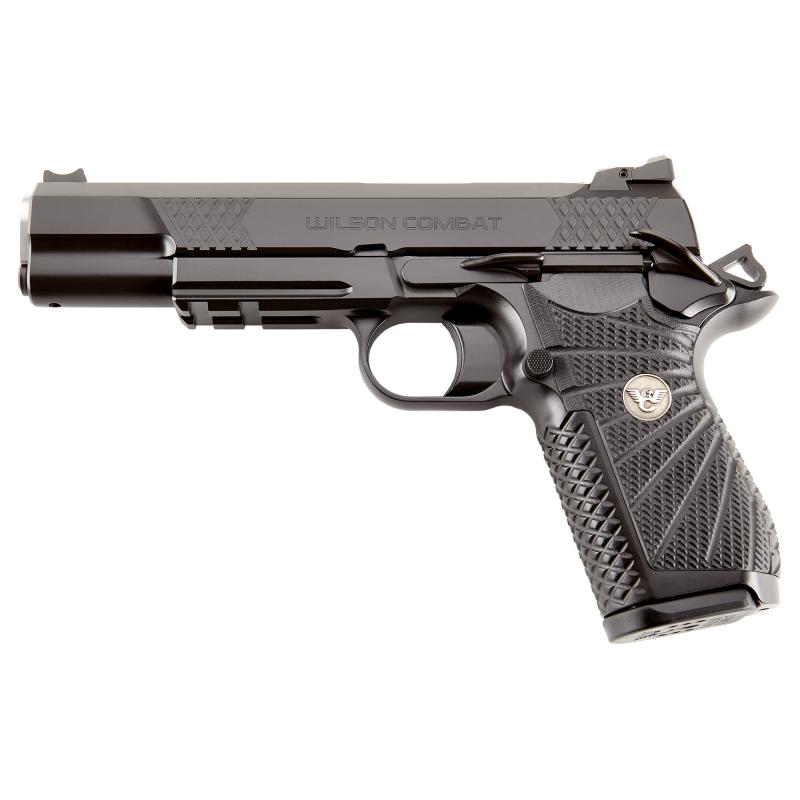 EDCX9L, Long Slide, Single Action Only, Semi-automatic, Aluminum Frame Pistol, Full Size, 9MM, 5" Stainless Steel Barrel with Bushing, DLC Coated Finish, Black, G10 Starburst Grips, Lightrail, Fiber Optic Front Sight, Manual Thumb Safety, 15 Rounds, 2 Ma