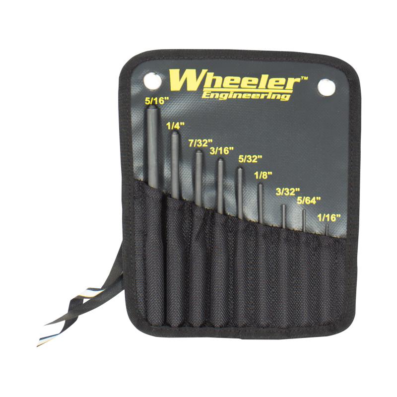 Wheeler Engineering 9 Piece Roll Pin Punch Set with Storage Pouch