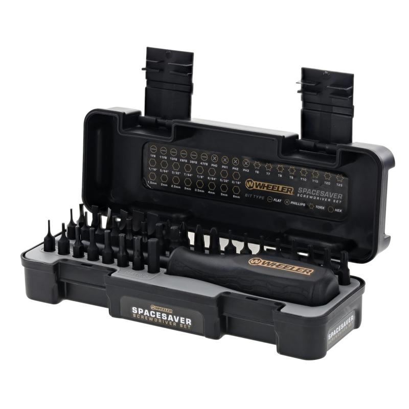 36 Piece Spacesaver Driver Set, Includes Bit Driver, 35 Bits, and Hard Case, Black 4001005