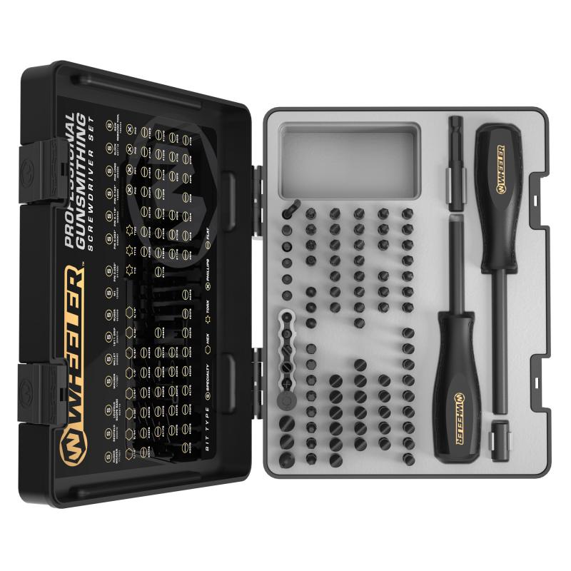 89 Piece Professional Gunsmithing Screwdriver Set, Includes 2 Bit Drivers, 87 Bits, and Hard Case, Black 4001008