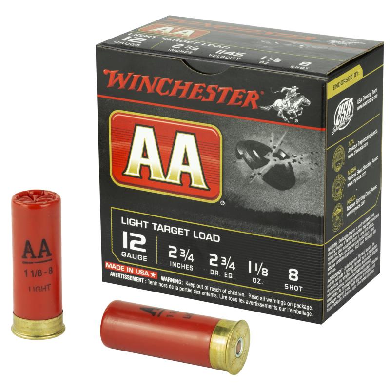 AA Target, 12 Gauge, 2.75", #8, 2.75 Dram, 1.125 oz., Shotshell AA128